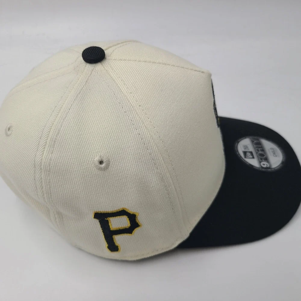 Child Pittsburgh Pirates Hat Snapback 9Forty New Era Cream Black MLB Paul Skenes